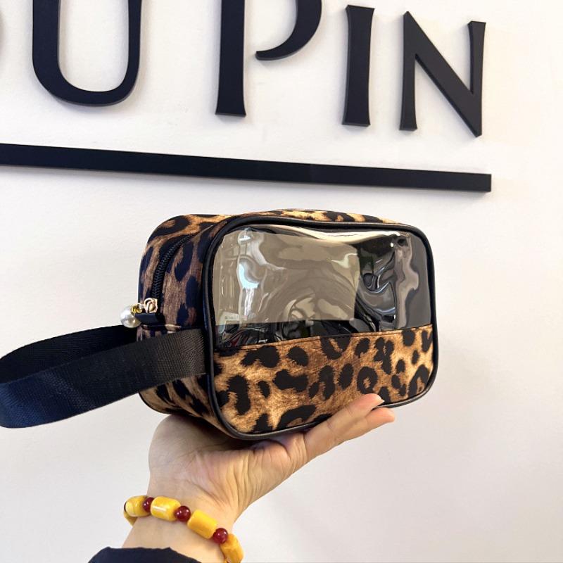 New Personalized Leopard Print Cosmetic Bag Cosmetic Bag Lipstick Perfume Eyeshadow Niche Storage Bag Large Capacity