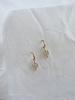 14k Gold-Plated Sterling Silver Diamond Rhombus Dangle Mini Earrings - Japanese Retro Court Style for Women.