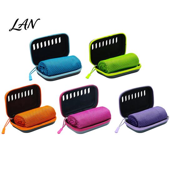 Quick Cooling Towel with Case Carrying Case, 30x80cm Instant Microfiber Ice Lightweight Towel, Portable Drying for Gym Workout Yoga Running Fitness