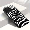 Zebra texture pattern tempered glass phone case suitable for iPhone 17 16 15 14 13 12 11 Pro/Max/Plus anti drop and shockproof