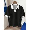Stylisches Herren-Poloshirt mit geometrischem Muster, kurzärmelig, lässig & vielseitig