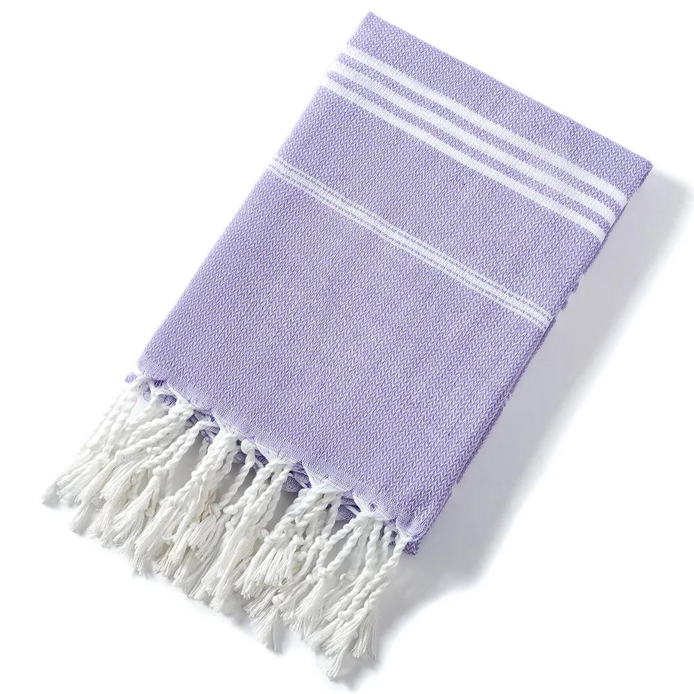 Oversized 36x71" Turkish Beach Towel, Highly Absorbent Quick Dry Peshtemal, Sand Free Striped Hammam Towel for Adults & Travel
