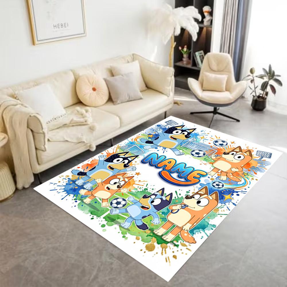 Colorful Animal Friends Customize Your Name Area Rug Design for Entryway Playrooms Kitchen Living Rooms Anti-slip Rug Office home decor