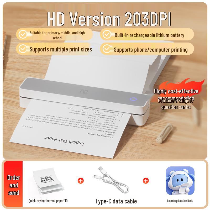 

Han Yin MT610 Wireless Mini A4 Homework Printer