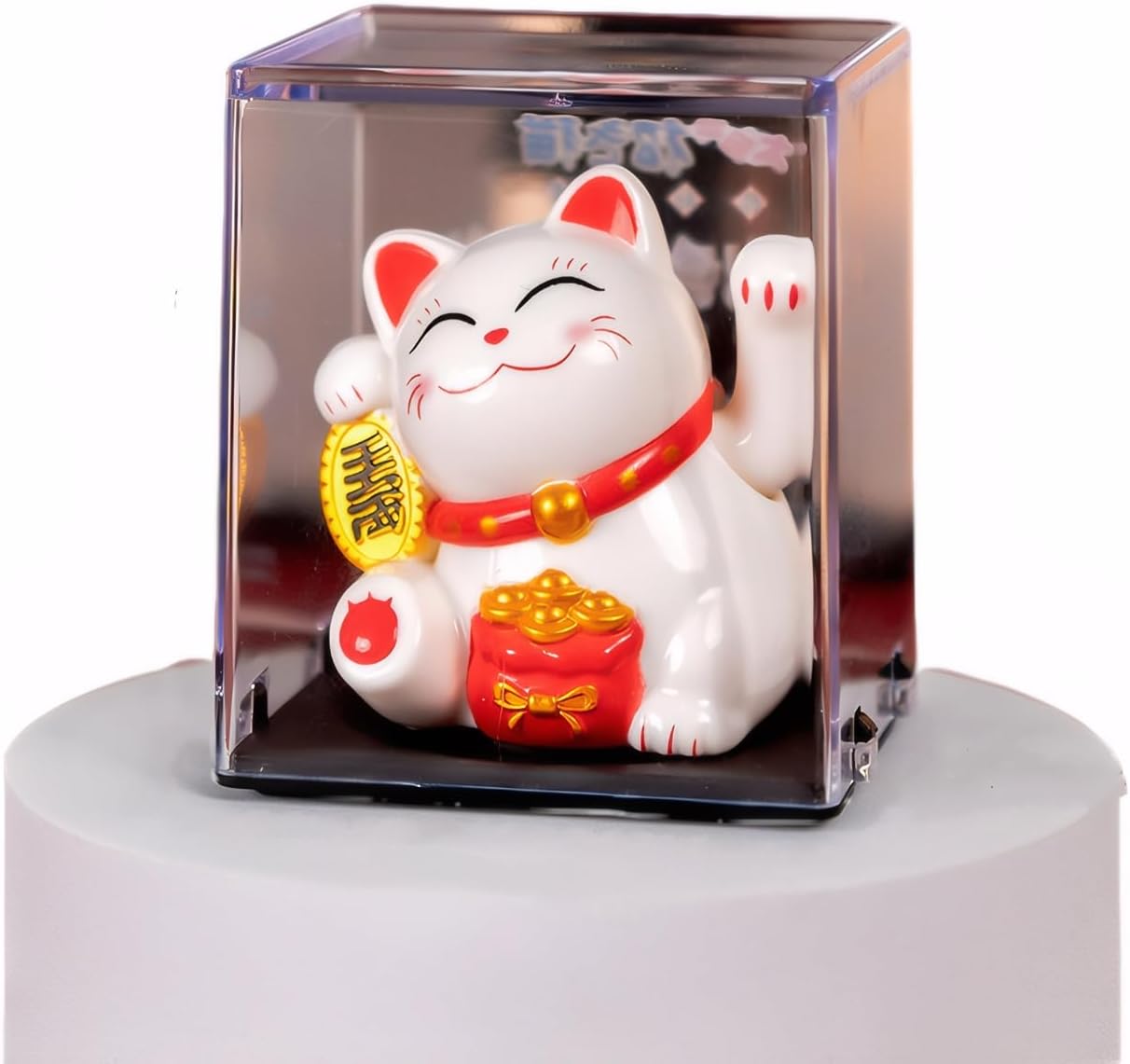 

Solar Charging Auspicious Maneki Neko Waving Its Arms. Traditional Chinese Feng Shui Maneki Neko, for Cars Offices Etc