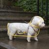 Transparent Dog Raincoat Clear Poncho, Waterproof EVA Rain Suit for Small Medium Dogs, with Leash Hole Pet Jacket Hood And Hole, Teddy Bichon Outdoor