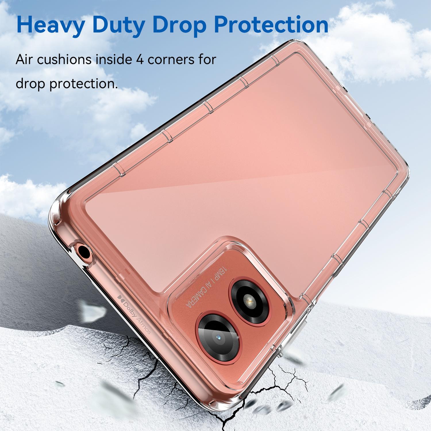 

For Motorola Moto G24 Power Case Electroplating Buttons Clear (Big Rear Lens Hole) A