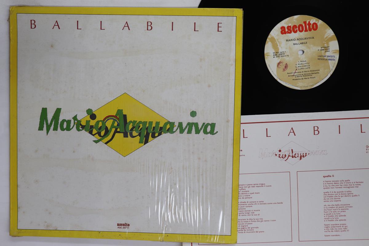 

LP Record MARIO ACQUAVIVA Ballabile ASC20211 ASCOLTO 1980 Italy Rock Used