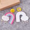 Cute Cartoon Clouds Rainbow Raindrop Acrylic Earrings for Women Creative Colorful White Cloud Lightning Moon Rain Transparent Dr