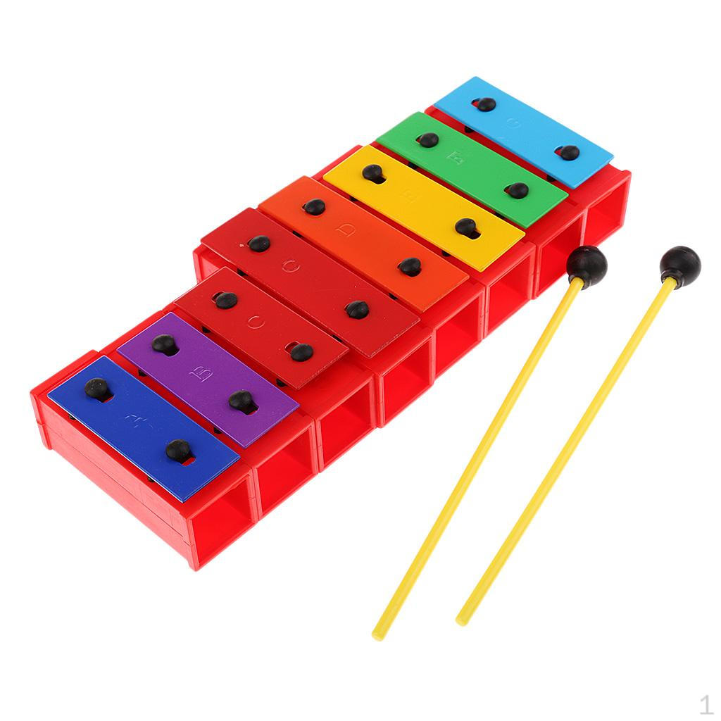 1 Set 8 Tones Polychrome Xylophone DIY Sound Brick Rhythm Toys for Children Music Enlightenment