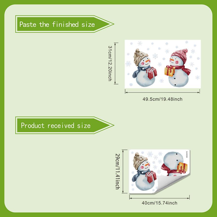 

Электростатическое Рождественское Украшение Снеговик Электростатическая Наклейка на Стекло Электростатическая Адсорбция Без клея Рождественское Украшение 30*40cm