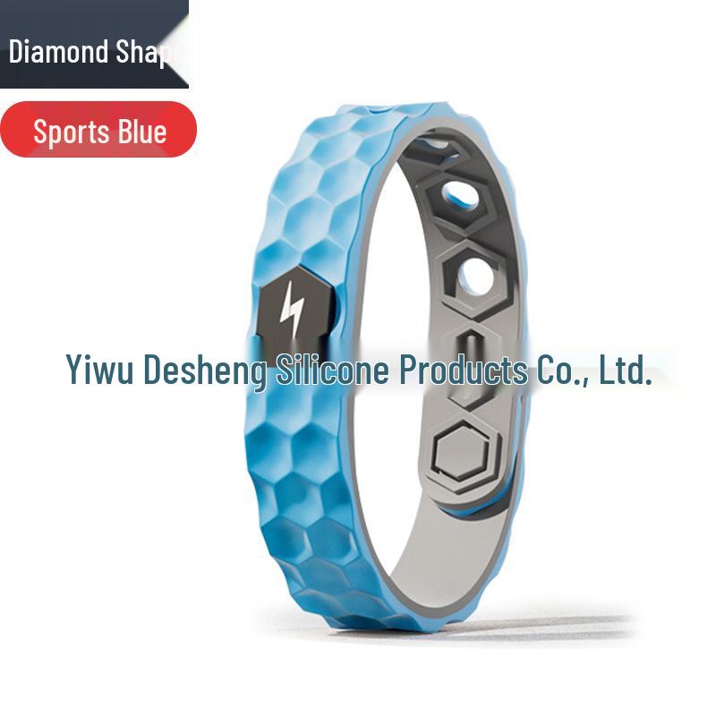 Adjustable 3D Silicone Anti-static Bracelet with Negative Ions - Waterproof & Minimalist Design