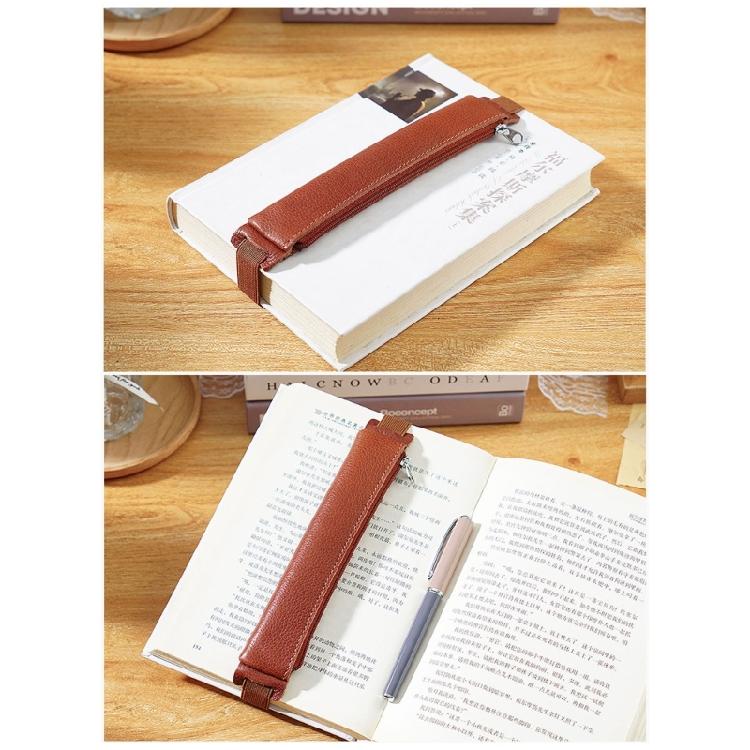 Leather Stylus Sleeve Portable Capacitive Pencil Case with Adjustable Elastic Band for Tablet Notebook Planner Folder