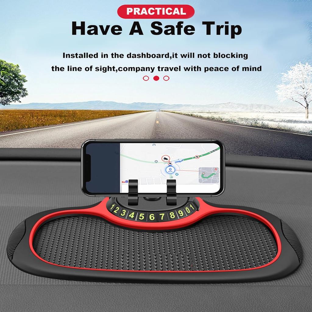 Multifunktionale Auto-Anti-Rutsch-Matte Auto-Handyhalter Auto-Handyhalterung Anti-Rutsch-Pad Auto-Armaturenbrett Temporäres Parknummernschild Kreative Persönlichkeit