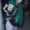 Giacca bomber da baseball donna Hip Hop Harajuku Bone Letter Patchwork giacche in pelle Streetwear uomo unisex