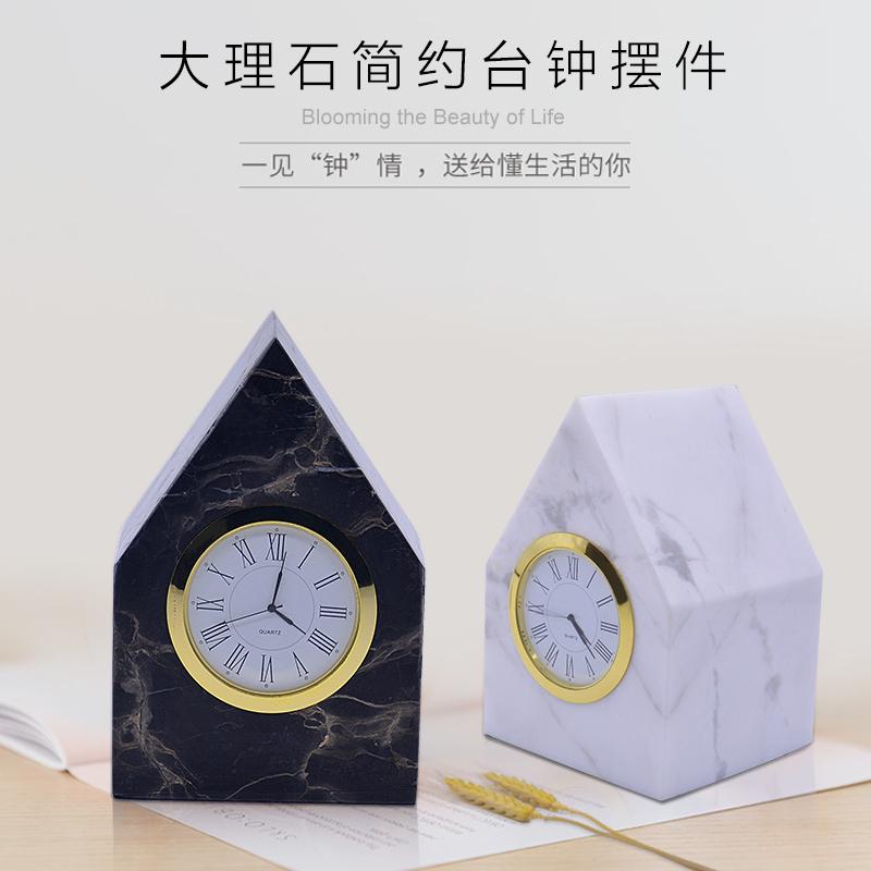 Light luxury Nordic creative desktop clock simple modern fashion desktop personalized marble clock ornament