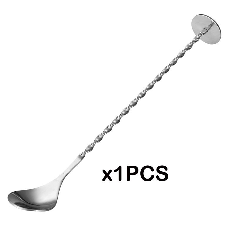 27.5cm  Stainless Steel Disc Tail Bar Spoon Cocktail Mixer Bar Puddler Stirring Cocktail Spoon Ladle Stirrer Martini Bar Tool