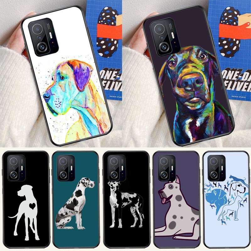 Great Dane Dog Watercolor Case For Xiaomi 13 14 15 Ultra 11T 12T 13T 14T Pro POCO X7 Pro X3 X5 X6 M6 F5 F6 Pro Cover