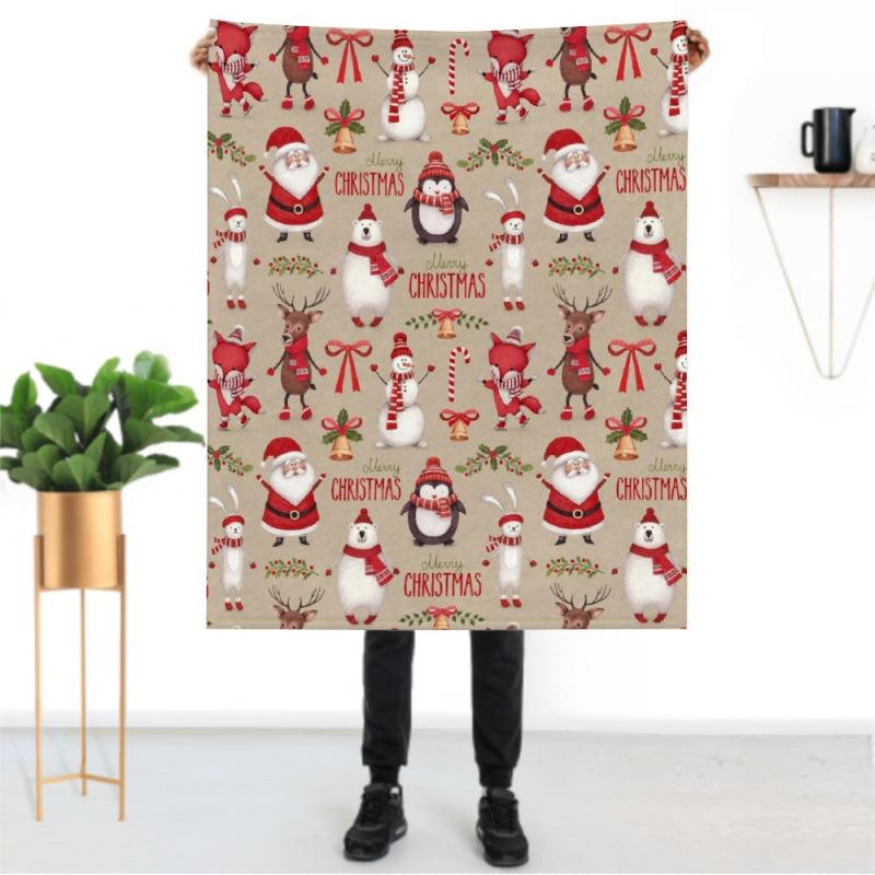 Red Background White Snowflakes Merry Christmas Script Fleece Blanket For Classic Holiday Vibe Lightweight Plush Throw Blanket
