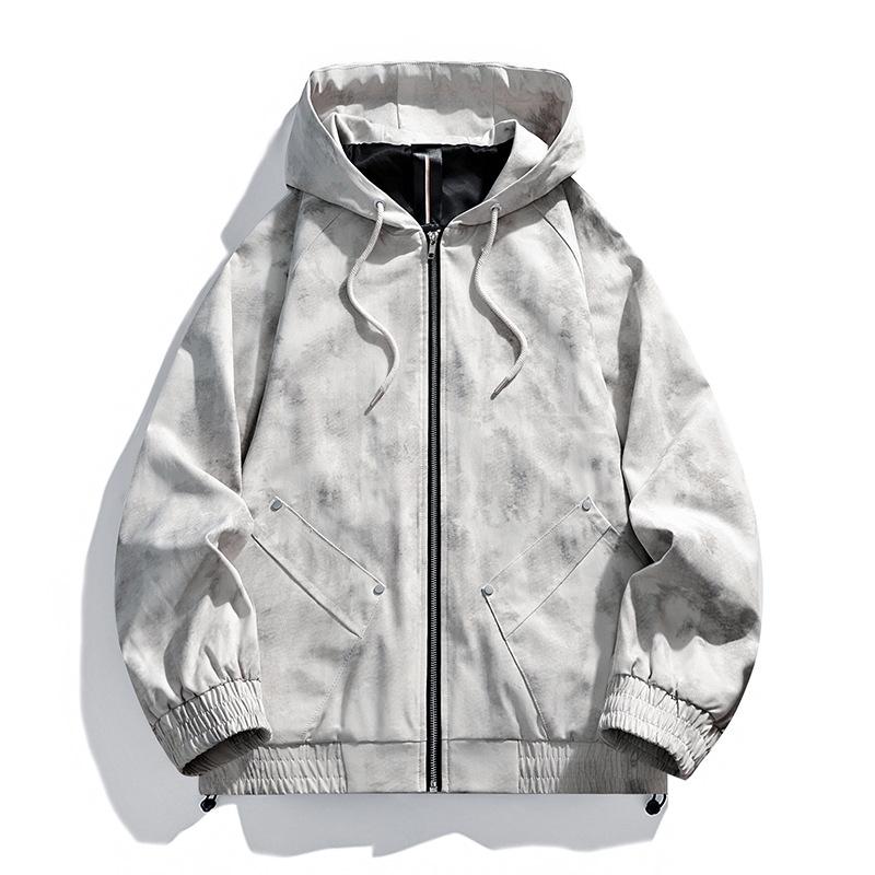 Men's Spring and Autumn New American Men's Jacket Loose Casual Versatile Waterproof Cargo Jacket Men's Plus Size