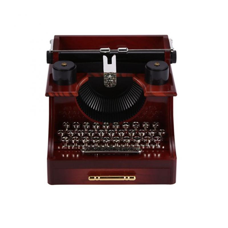 2X Haus Retro Vintage Schreib Maschine Spiel Uhr für Haus Zimmer Büro Mechanische Dekoration Kinder Retro Spiel Uhr