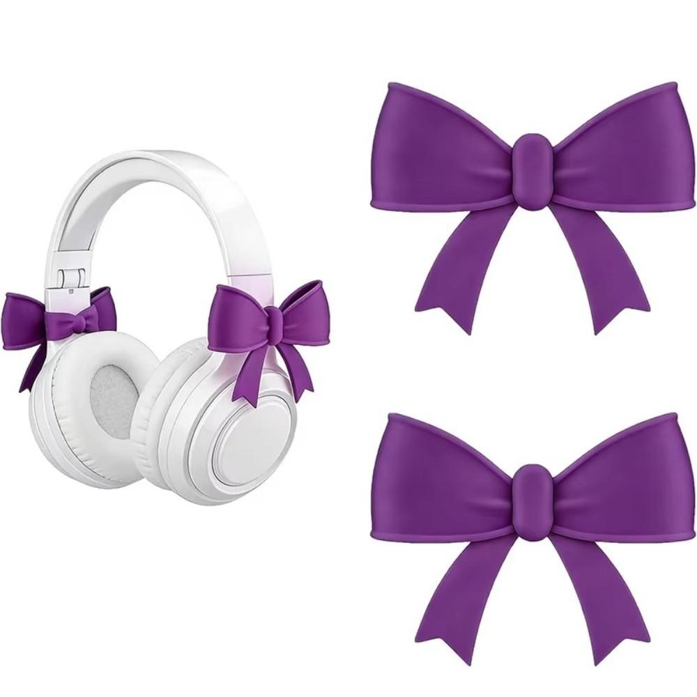 3D Bows Bow Headphone Accessories Silicone Headset Attachment Earphone Decor For Friend Gift