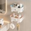 Tecknad dörrhängande soptunna Stansfri sängförvaringsorganisatör Sängbordskorg Badrum