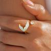 Fishtail Zircon Fishtail Open Ring Y2K Classic Big Plain Ring Geometric Opening Ring  Jewelry Gifts