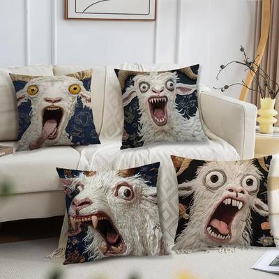 Geist Ziegenkopf Kissenbezug Für Kissen Sofa 2D Druck Dekor Zimmer Zuhause Büro Café