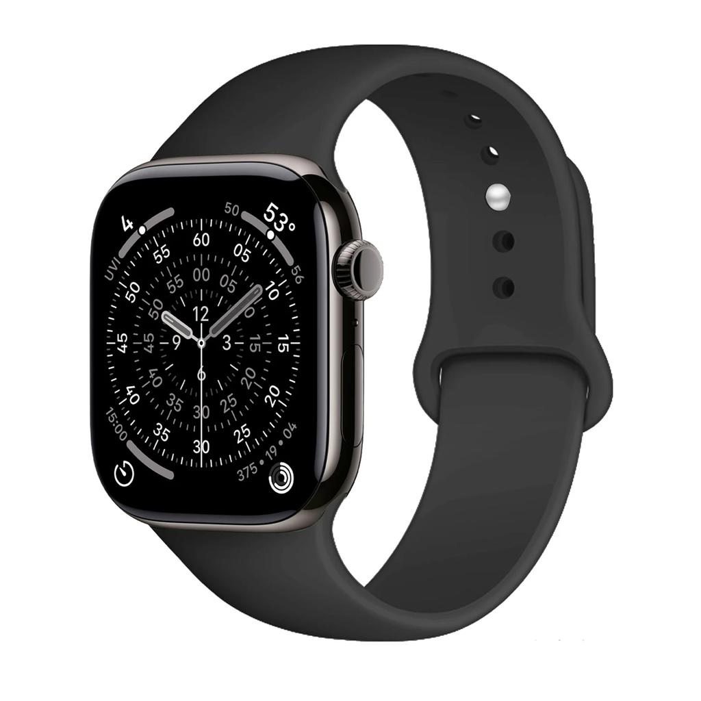 For Watch Bands 46mm 42mm 45mm 44mm 40mm Silicone Sport Bracelet Iwatch Series 11 10 - 8 7 6 5 4 SE 9 Ultra 3/2 49mm Strap