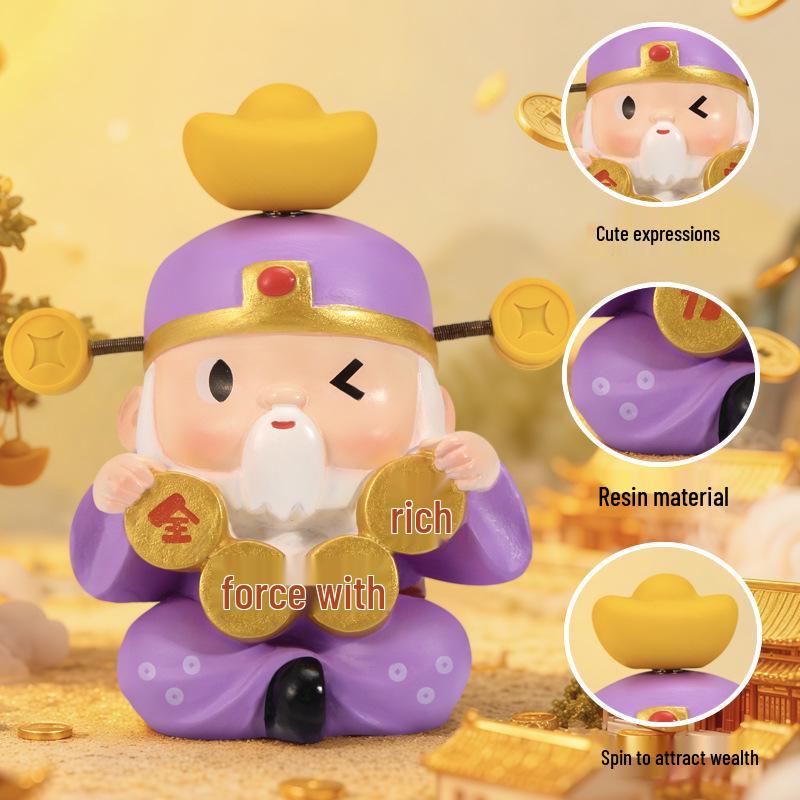 God of Wealth Blind Box: Creative Resin Desktop Ornament in Multiple Styles