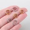 5Pcs/Pack Stainless Steel Double Hole Round Frame Beads Connectors for DIY Jewelry Necklace Bracelet Making Accessories