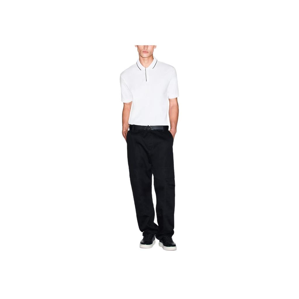 Armani Exchange Short Sleeve Ribbed Cotton Color Block Pique Polo Shirt Men Tops XM001557-AF10363-U0009