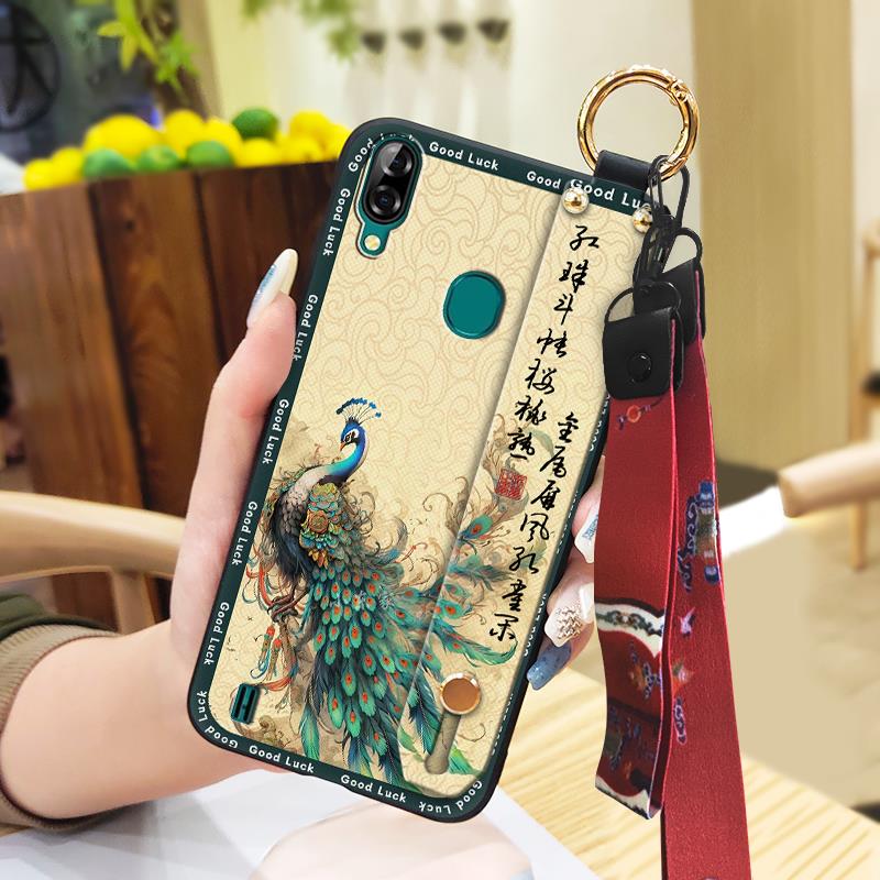 Soft case Silicone Phone Case For Blackview A60 Pro Waterproof Back Cover Kickstand Anti-knock Anti-dust Durable Lanyard