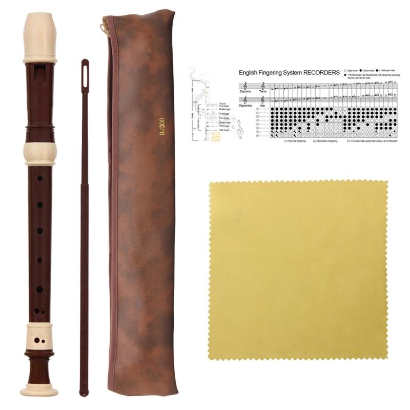 B Key Soprano Vertical Flute 8 Hole Music Recorder Removable Baroque Clarinet