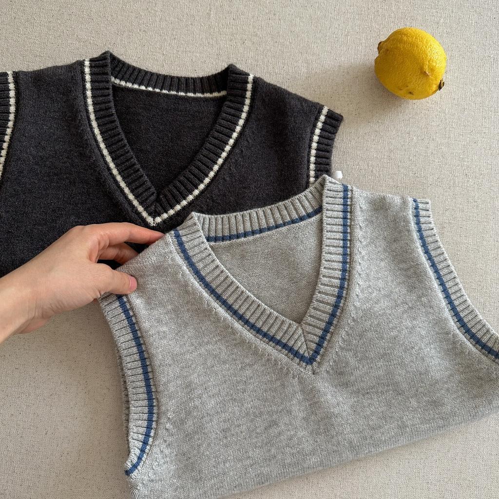 Boys Cotton Knit Vest Spring Autumn Preppy