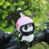 Motorcycle Handlebar Decoration Bike Electric Cute Panda Cartoon With Helmet Airscrew Ornaments Riding Equipment Accessories
