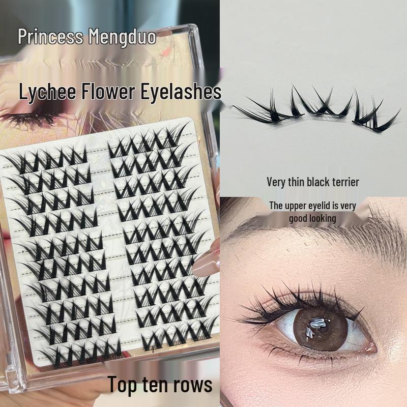 

Накладные ресницы Mengduo Princess W-образной формы, пучок цветков личи