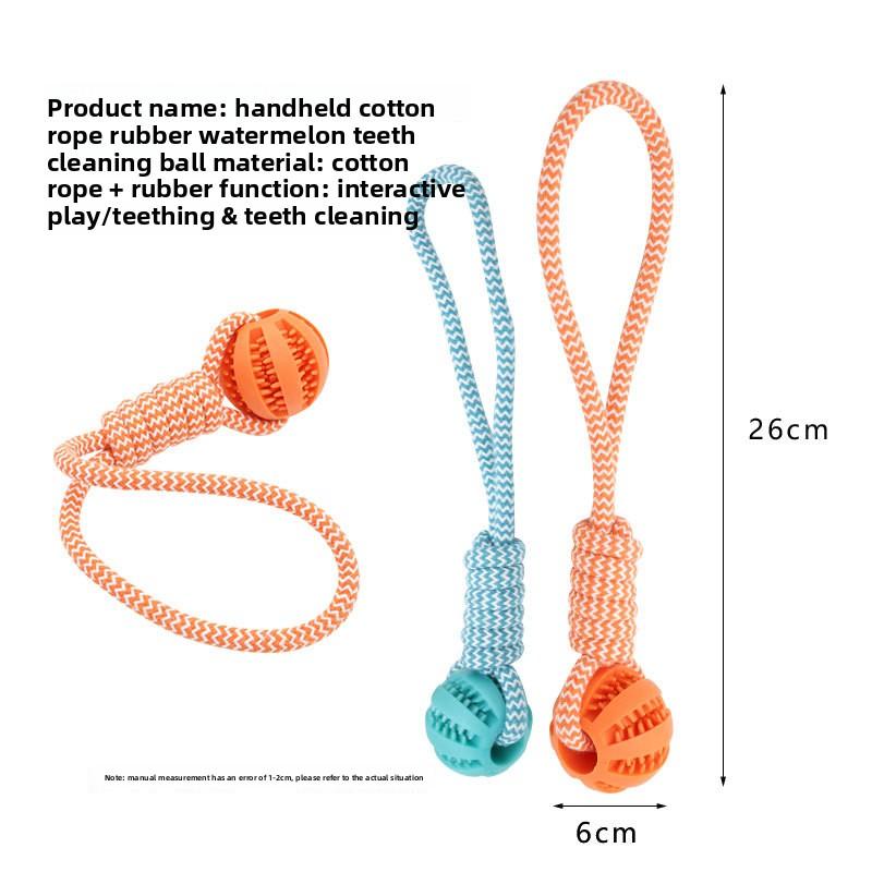 Pet Toy Dog, Biting Cotton Rope, Hand-pulled Leaky Food Ball, Teething, Teeth Cleaning, Dog Training, Interactive and Educational Toy Ball