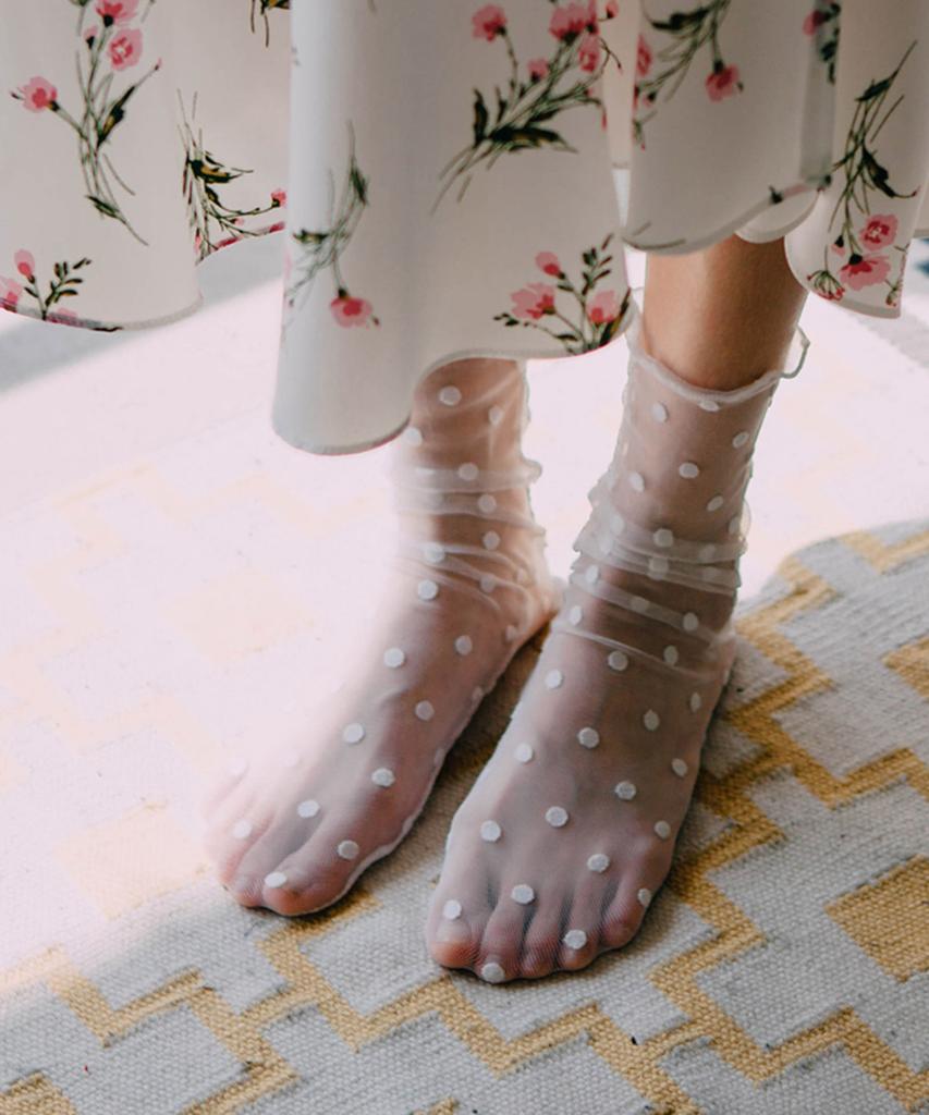 Bialicheu Julie See-Through Popular Item Dot Fashion Socks