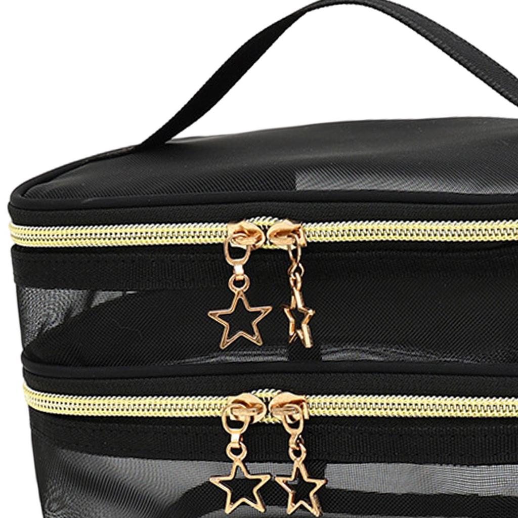 Double Layer Toiletry Bag Bathroom Cosmetic Organizer Large Capacity Carrying Case Portable for