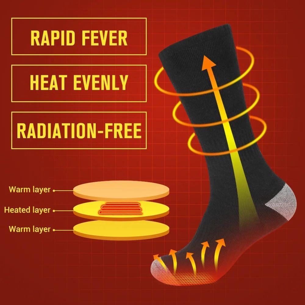 Temperature Control Electric Heated Socks Washable Winter Warm Stockings Women