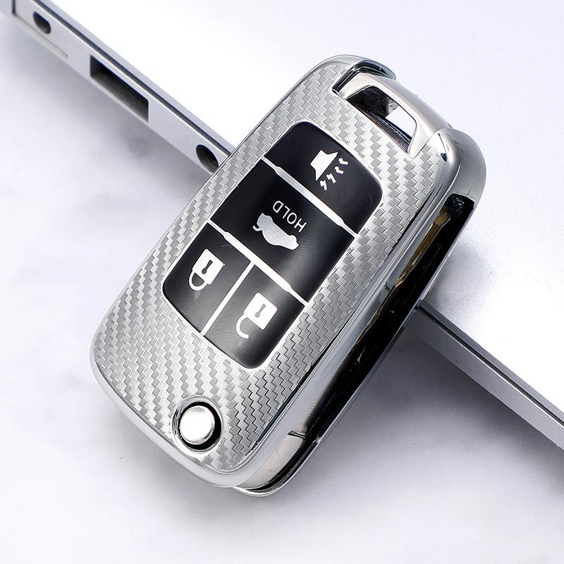 Car Flip Key Fob Case Key Cover For Chevrolet Equinox Volt Cruze Impala Camaro Garna Yakista Aveo Impala Gmc Terrain Keychain