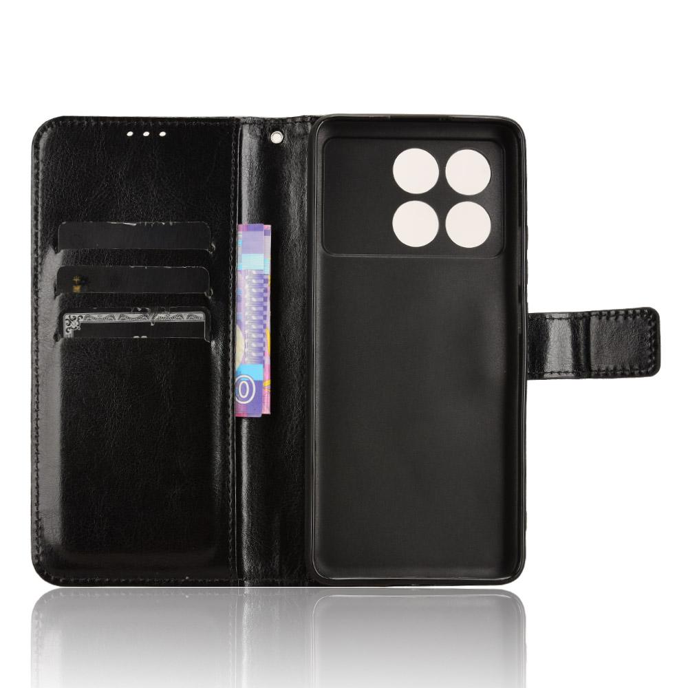 For Xiaomi Redmi K70E 5G/Poco X6 Pro 5G Wallet Case 3 Card Slots TPU Interior Protective Cover