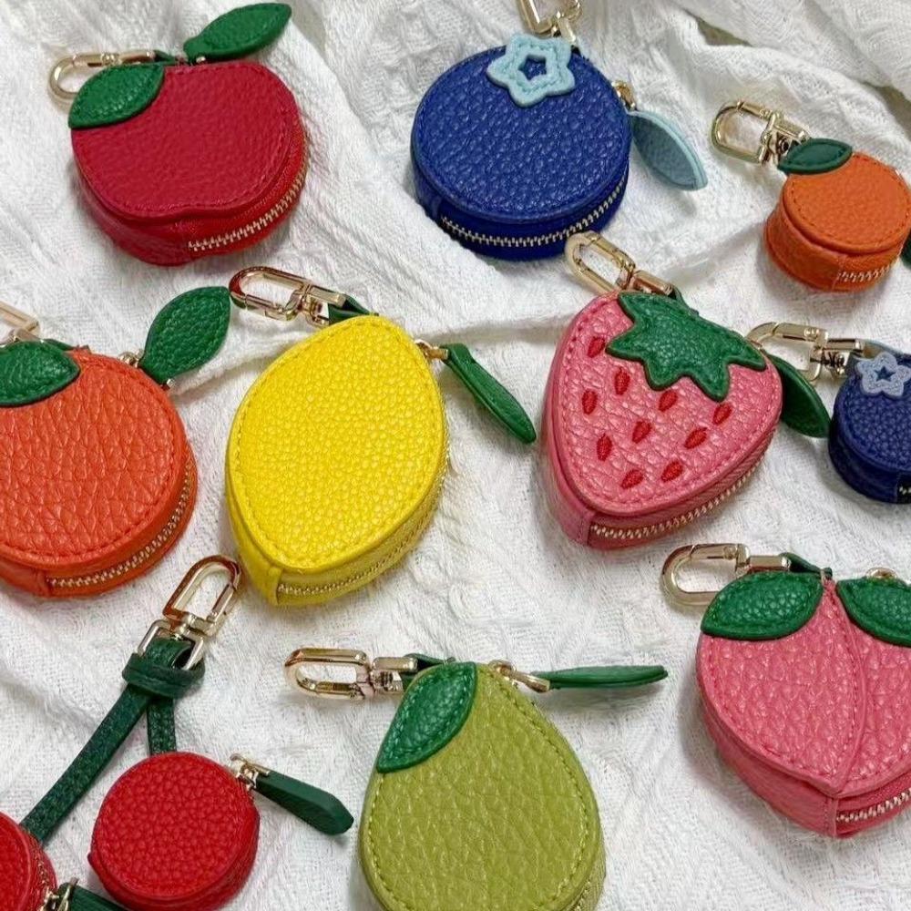 Wallet Fruit Shaped Keychain Door Lock No Card Earphones Anti Loss and Anti Drop Fashion Keychain Pendant Accessories Gifts