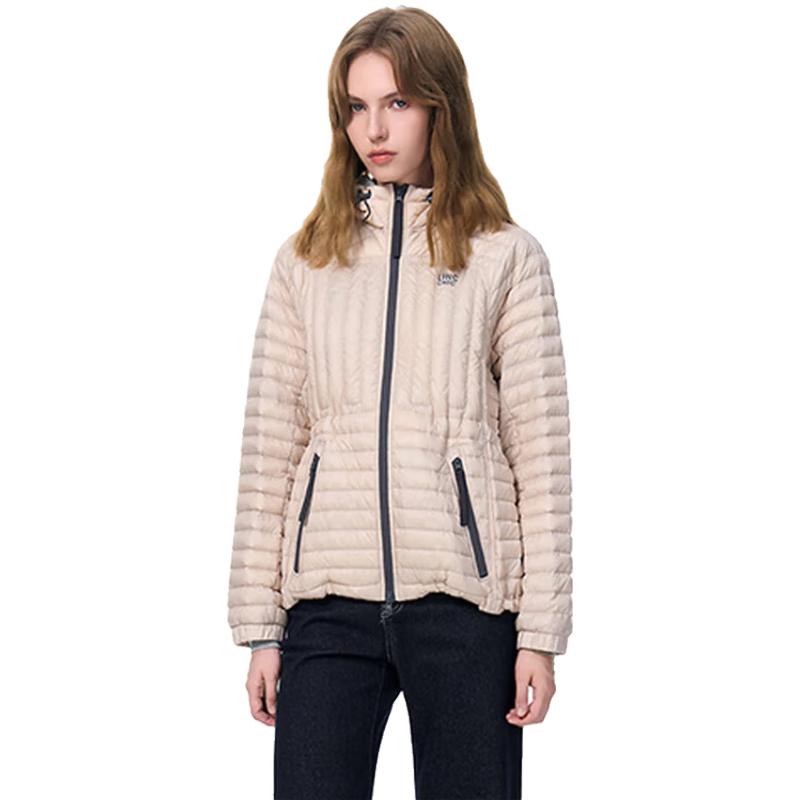 Jin Yujie Women's Lightweight Short Hooded 90% Duck Down Jacket