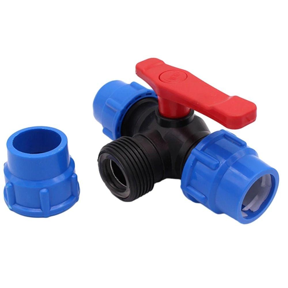 Irrigation PE Pipe Faucet Diverter 20/25/32/40/50mm Water Pipe Fittings 3-Way Ball Valve Household