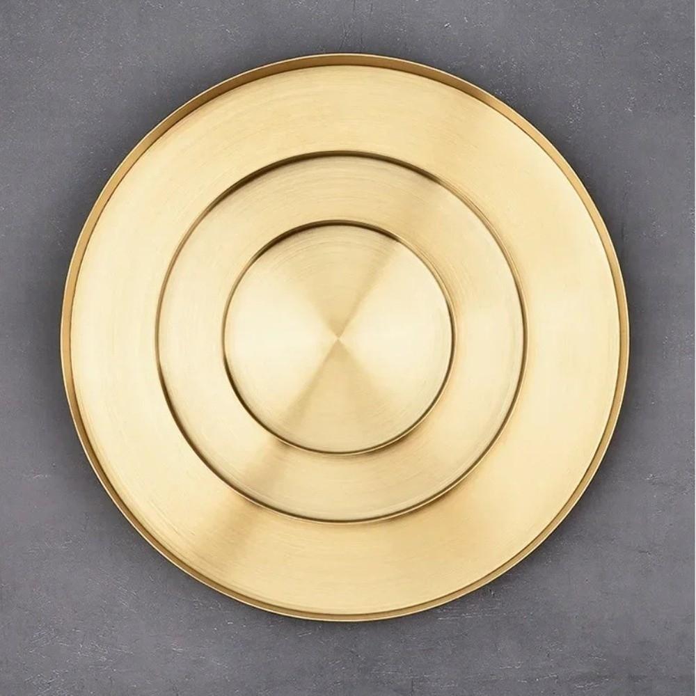 Ronde Vorm Metalen Decoratieve Schalen Roestvrij Staal Sieraden Display Plaat voor Bureau