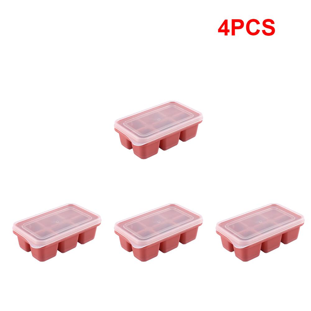 DIY Ice Cube Trays with Lids Silicone Ice Cube Square Molds PP Material Ice Cube Molds for Whiskey Cocktails Mold Accessories