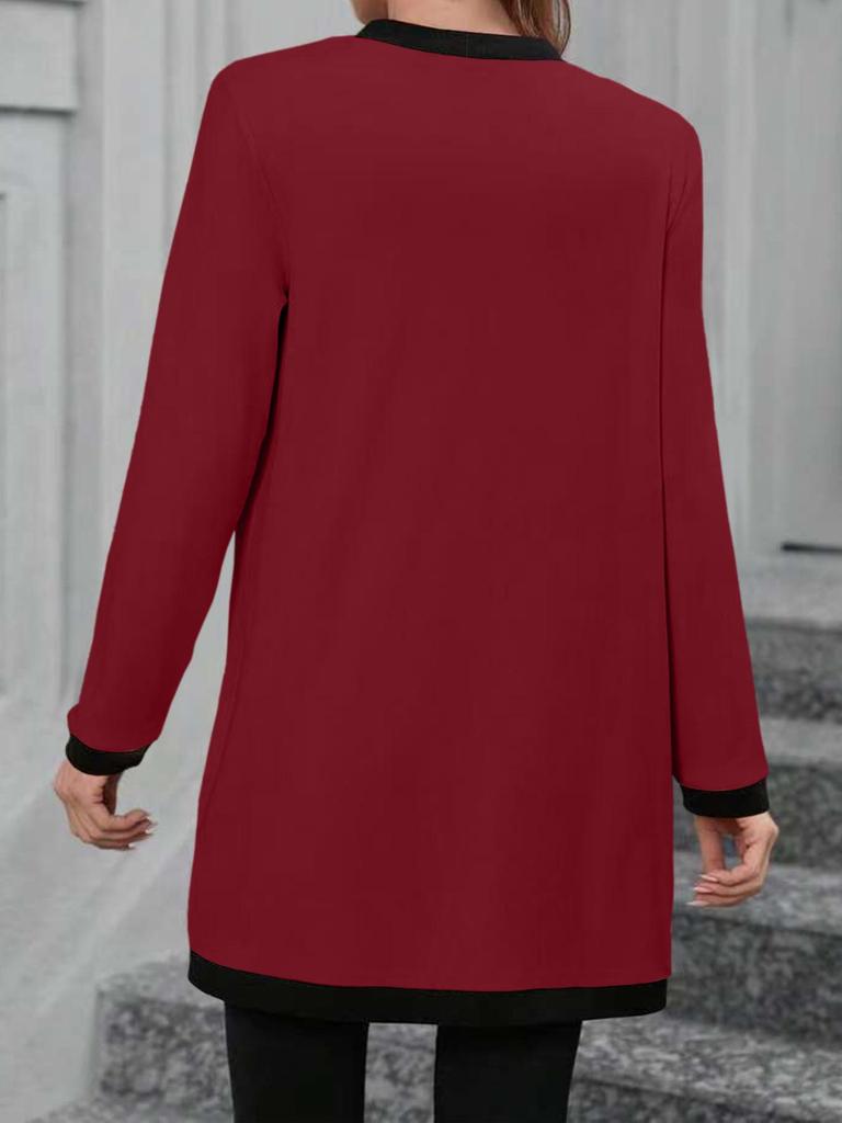 2025 Women's Fashion Color Block Patchwork Single-Breasted Top